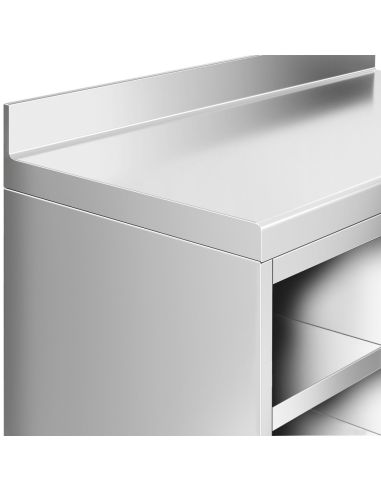 Meuble inox pour machine à café - 1600 x 600 mm - 2 tiroirs - 2 portes battantes