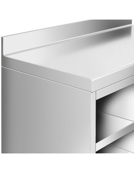 Meuble inox pour machine à café - 1600 x 600 mm - 2 tiroirs - 2 portes battantes