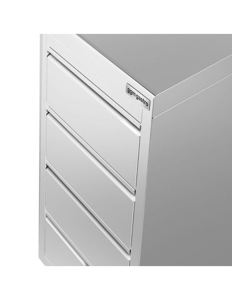 Meuble bas inox à tiroirs PREMIUM - 400 x 600 mm - 4 tiroirs - SS4SI46A