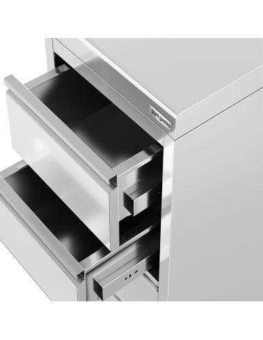 Meuble bas inox à tiroirs PREMIUM - 400 x 600 mm - 4 tiroirs - SS4SI46A