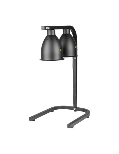 Lampe chauffante double sur pied Buffalo noir mat | Buffalo - JA865