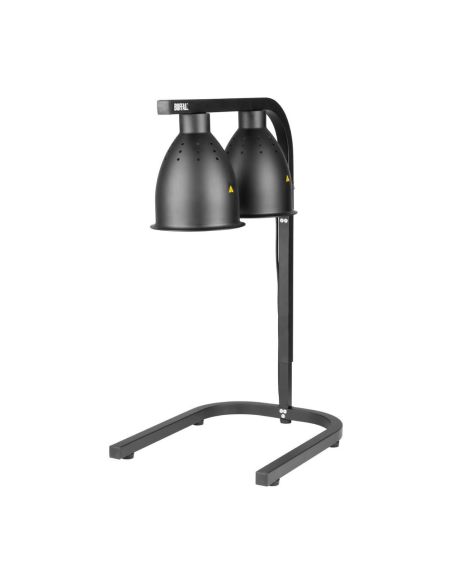 Lampe chauffante double sur pied Buffalo noir mat | Buffalo - JA865