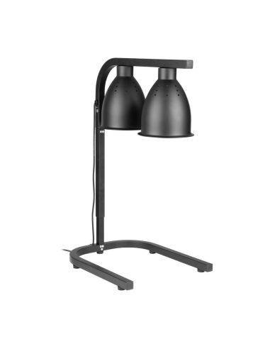 Lampe chauffante double sur pied Buffalo noir mat | Buffalo - JA865