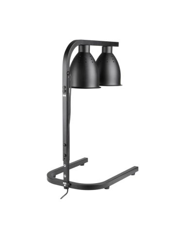 Lampe chauffante double sur pied Buffalo noir mat | Buffalo - JA865