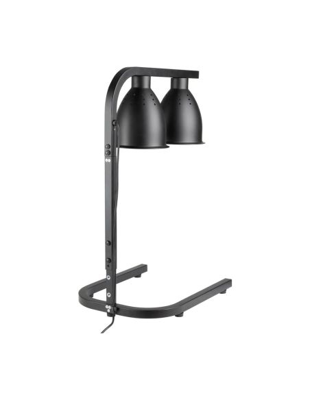 Lampe chauffante double sur pied Buffalo noir mat | Buffalo - JA865