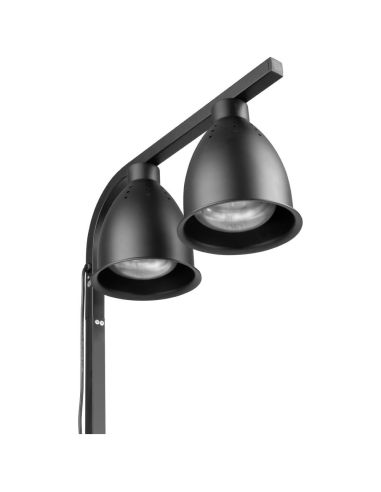 Lampe chauffante double sur pied Buffalo noir mat | Buffalo - JA865