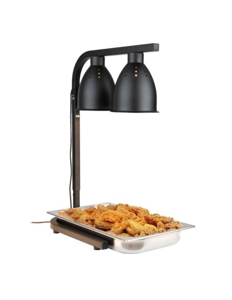 Lampe chauffante double sur pied Buffalo noir mat | Buffalo - JA865