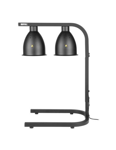 Lampe chauffante double sur pied Buffalo noir mat | Buffalo - JA865