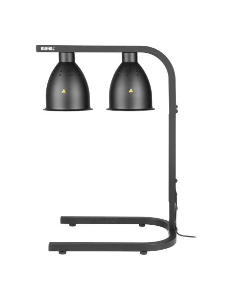 Lampe chauffante double sur pied Buffalo noir mat | Buffalo - JA865