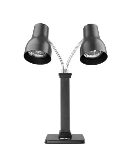 Lampe chauffante double sur pied Buffalo noir mat 2x250 W | Buffalo - JA868