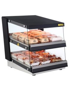 Vitrine chauffante inclinée à glissière 2 étagères - Buffalo - HW925