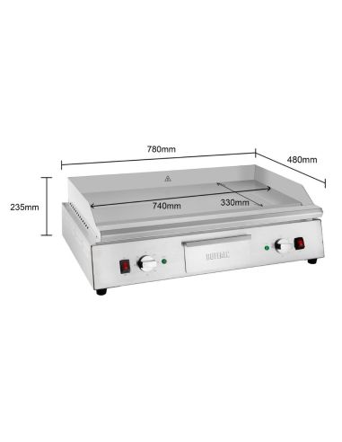 Plancha chromée double zone 790mm - Buffalo - JE876