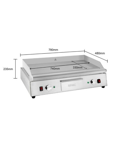 Plancha chromée double zone 790mm - Buffalo - JE876
