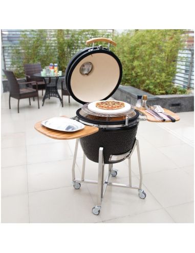 Barbecue kamado sur chariot avec tablettes - Buffalo - DR826