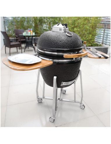 Barbecue kamado sur chariot avec tablettes - Buffalo - DR826