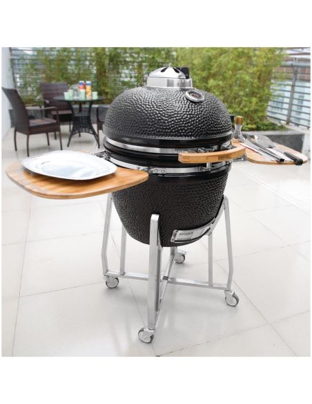 Barbecue kamado sur chariot avec tablettes - Buffalo - DR826