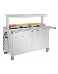 Buffet central mobile avec plaque chauffante 4 x GN 1/1 - Buffalo - JB187