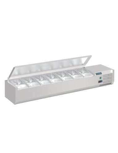 Saladette à poser avec couvercle Série G 7x GN 1/4 - Polar - FA855