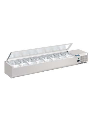 Saladette à poser avec couvercle Série G 8x GN 1/4 - Polar - FA856
