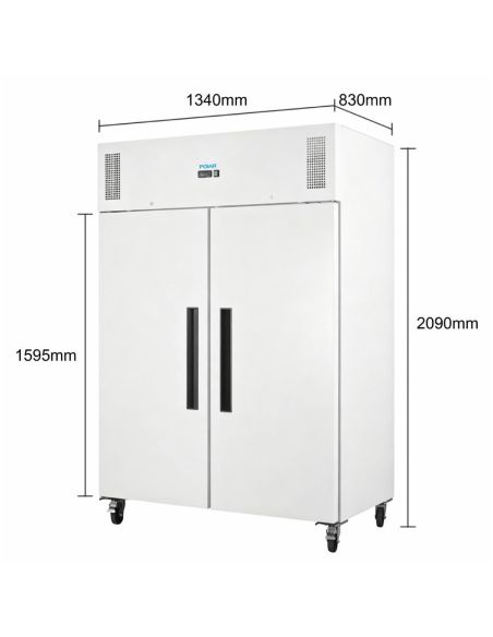 Armoire réfrigérée positive blanche série G 2 portes 1 152L - Polar - PG042