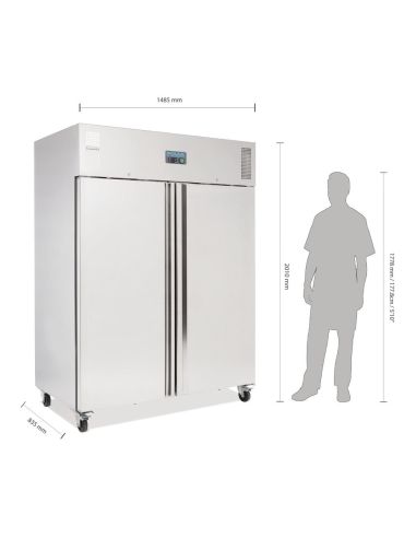 Armoire réfrigérée positive GN 2 portes 1300L Série U - Polar - U634