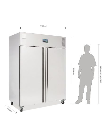 Armoire réfrigérée positive GN 2 portes 1300L Série U - Polar - U634