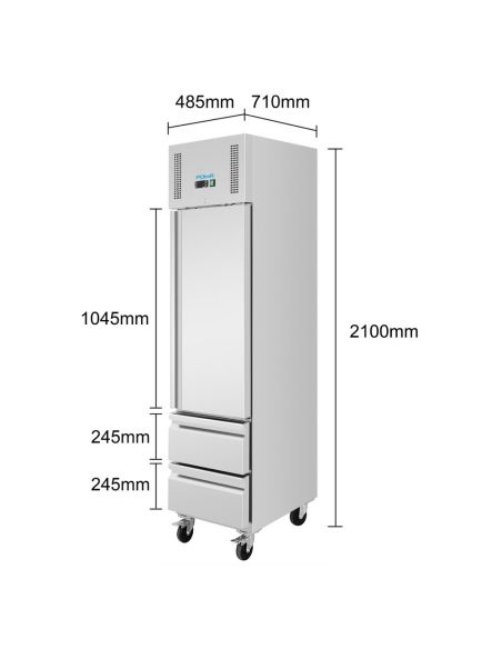 Armoire régrigérée négative GN compacte série G 1 porte et 2 tiroirs 180L - Polar - UA116