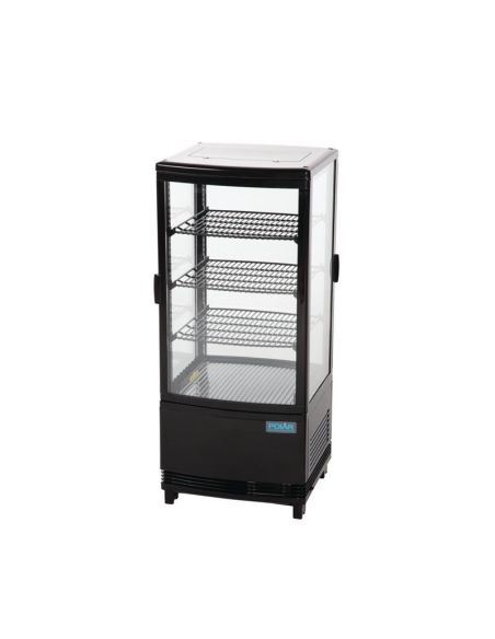 Vitrine réfrigérée porte incurvée économe en énergie série C noire 86L - Polar - CX574