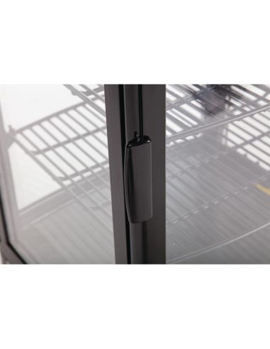 Vitrine réfrigérée porte incurvée économe en énergie série C noire 86L - Polar - CX574