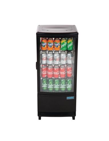 Vitrine réfrigérée porte incurvée économe en énergie série C noire 86L - Polar - CX574