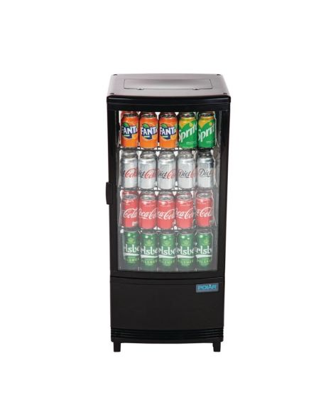 Vitrine réfrigérée porte incurvée économe en énergie série C noire 86L - Polar - CX574
