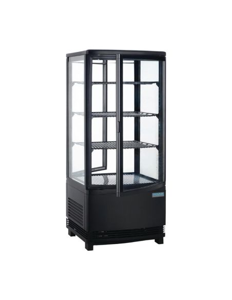 Vitrine réfrigérée porte incurvée économe en énergie série C noire 86L - Polar - CX574