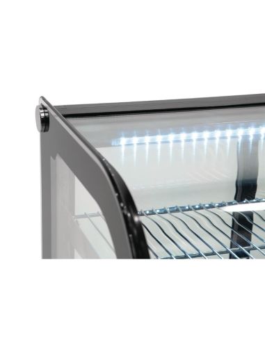 Vitrine de comptoir réfrigérée économe en énergie Série G noire 120L - Polar - GP292