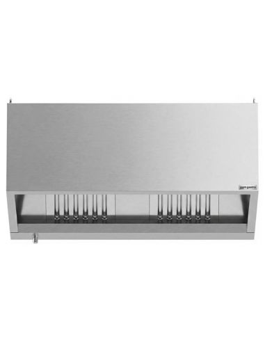 Hotte caisson inox statique 1m40 avec filtre et éclairage | Profondeur 900 mm