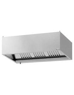 Hotte caisson inox statique 1m60 avec filtre et éclairage | Profondeur 900 mm