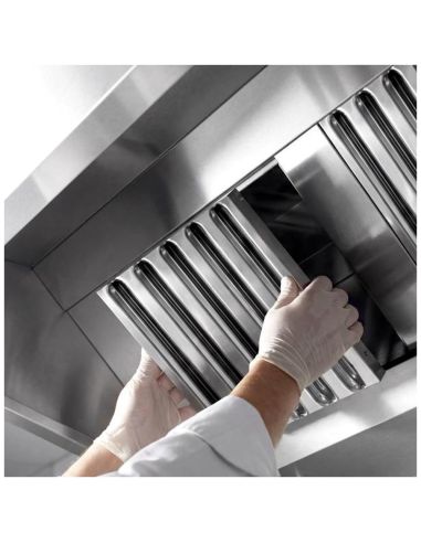 Hotte caisson inox statique 1m60 avec filtre et éclairage | Profondeur 900 mm