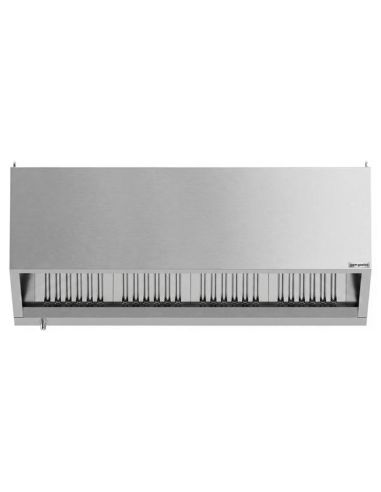 Hotte caisson inox statique 1m80 avec filtre et éclairage | Profondeur 900 mm