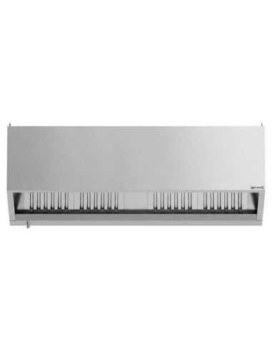 Hotte caisson inox statique 2m avec filtre et éclairage | Profondeur 900 mm