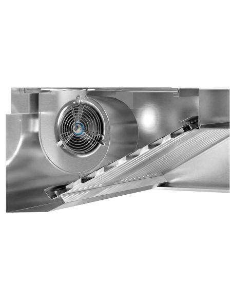 Hotte caisson inox 2m avec moteur, régulateur, filtre et éclairage | Profondeur 900 mm