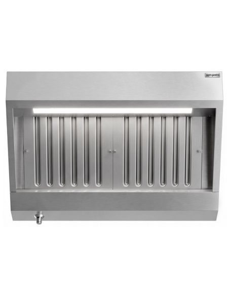 Hotte murale inox statique 1m avec filtre et éclairage | Profondeur 700 mm