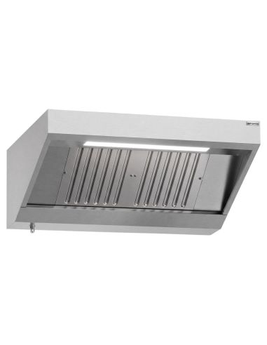 Hotte murale inox statique 1m20 avec filtre et éclairage | Profondeur 700 mm