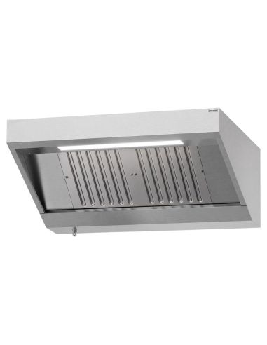 Hotte murale inox statique 1m20 avec filtre et éclairage | Profondeur 700 mm