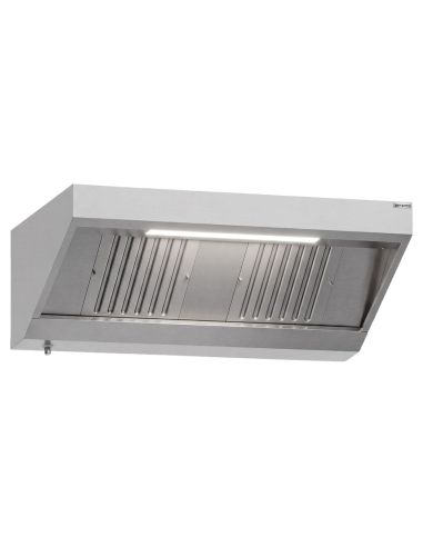 Hotte murale inox statique 1m40 avec filtre et éclairage | Profondeur 700 mm