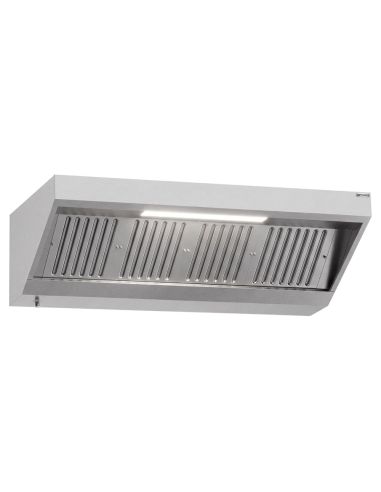 Hotte murale inox statique 1m80 avec filtre et éclairage | Profondeur 700 mm