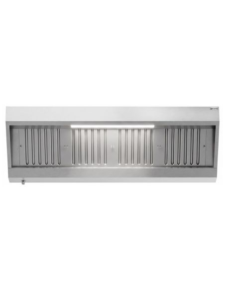 Hotte murale inox statique 1m80 avec filtre et éclairage | Profondeur 700 mm