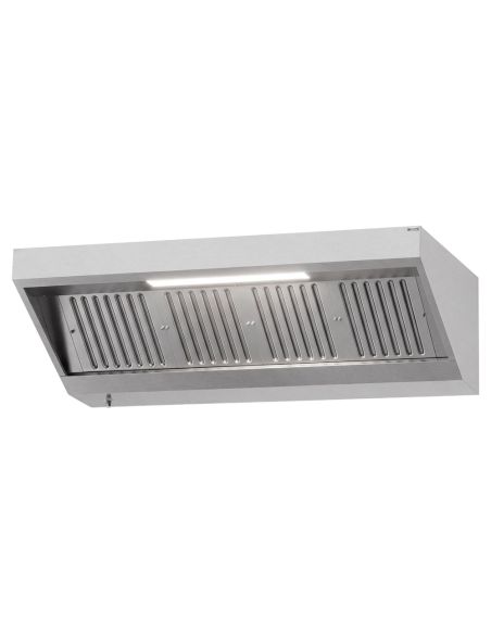 Hotte murale inox statique 1m80 avec filtre et éclairage | Profondeur 700 mm