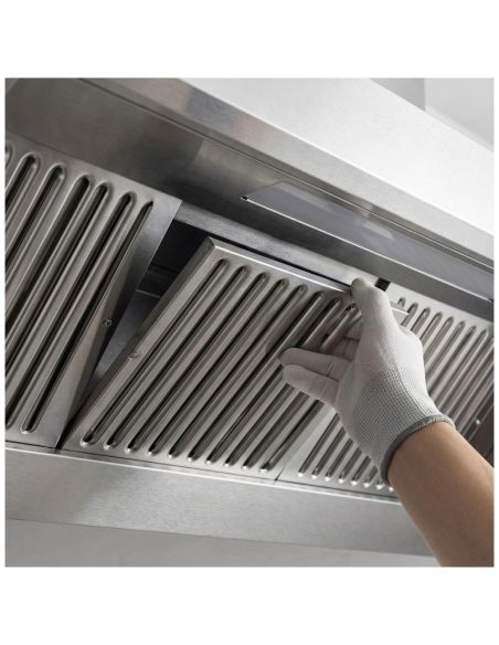 Hotte murale inox statique 2m avec filtre et éclairage | Profondeur 700 mm