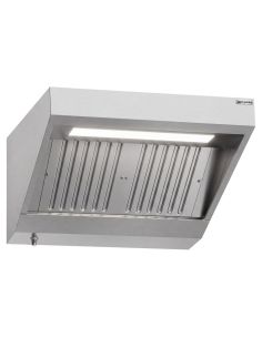 Hotte murale inox statique 1m avec filtre et éclairage | Profondeur 900 mm