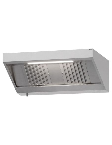 Hotte murale inox statique 1m40 avec filtre et éclairage | Profondeur 900 mm