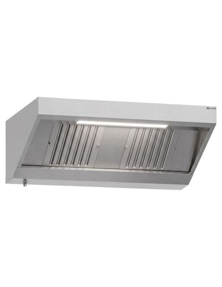 Hotte murale inox statique 1m80 avec filtre et éclairage | Profondeur 900 mm